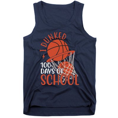 I Dunked 100 Days Of School Basketball Tank Top