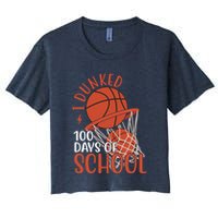 I Dunked 100 Days Of School Basketball Women's Crop Top Tee