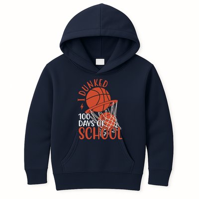 I Dunked 100 Days Of School Basketball Kids Hoodie