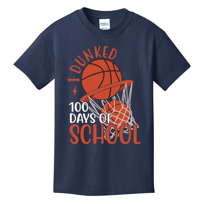 I Dunked 100 Days Of School Basketball Kids T-Shirt