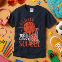 I Dunked 100 Days Of School Basketball Kids T-Shirt