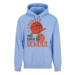 I Dunked 100 Days Of School Basketball Unisex Surf Hoodie