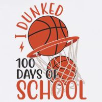 I Dunked 100 Days Of School Basketball Garment-Dyed Sweatshirt