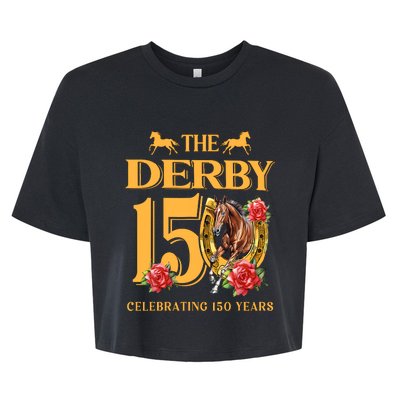 ItS Derby 150 Yall 150th Horse Racing Talk Derby To Me Bella+Canvas Jersey Crop Tee