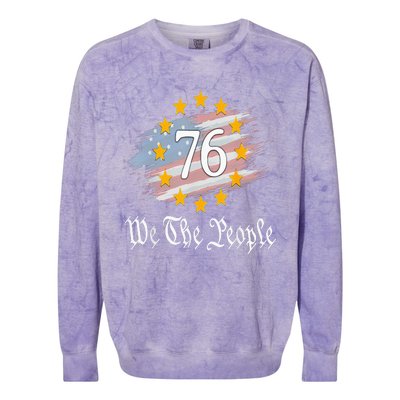 Independence Day 1776 4th Of July USA Flag Patriotic Colorblast Crewneck Sweatshirt