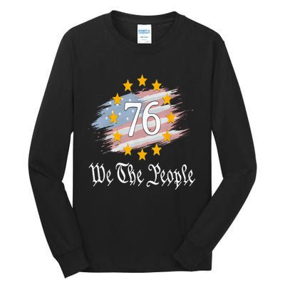 Independence Day 1776 4th Of July USA Flag Patriotic Tall Long Sleeve T-Shirt