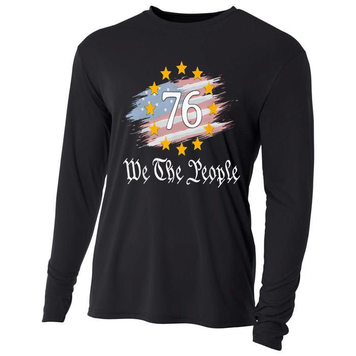 Independence Day 1776 4th Of July USA Flag Patriotic Cooling Performance Long Sleeve Crew