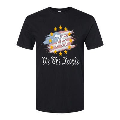 Independence Day 1776 4th Of July USA Flag Patriotic Softstyle CVC T-Shirt