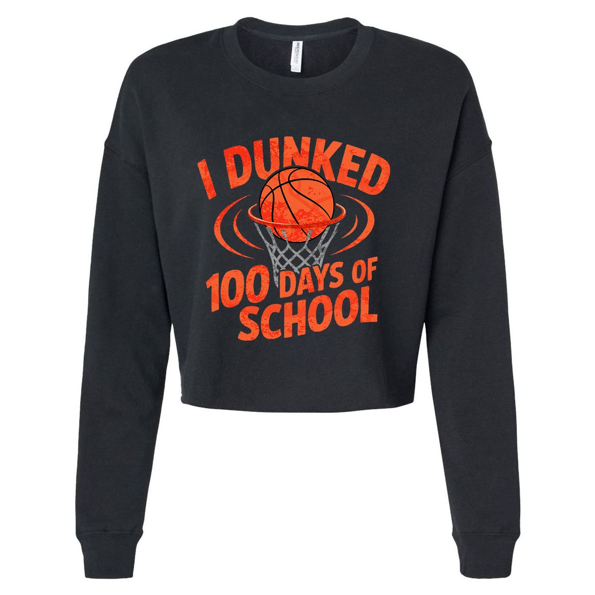 I Dunked 100 Days Of School Basketball Teacher Basketball Cropped Pullover Crew