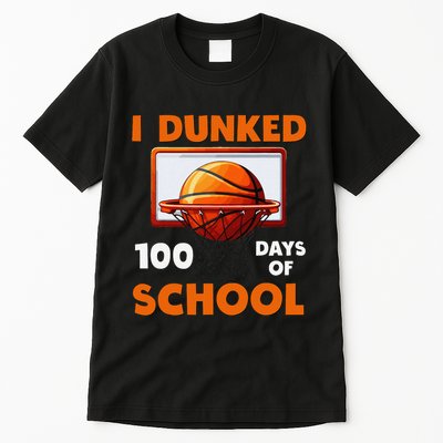 I Dunked 100 Days Of School Basketball 100th Day Tall T-Shirt
