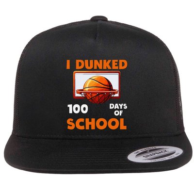 I Dunked 100 Days Of School Basketball 100th Day Flatbill Hat