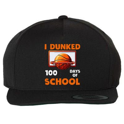 I Dunked 100 Days Of School Basketball 100th Day Wool Snapback Cap
