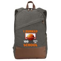 I Dunked 100 Days Of School Basketball 100th Day Cotton Canvas Backpack