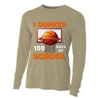 I Dunked 100 Days Of School Basketball 100th Day Cooling Performance Long Sleeve Crew