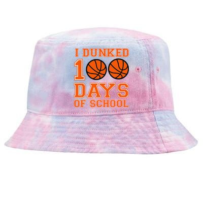 I Dunked 100 Days Of School Basketball 100th Day Tie-Dyed Bucket Hat