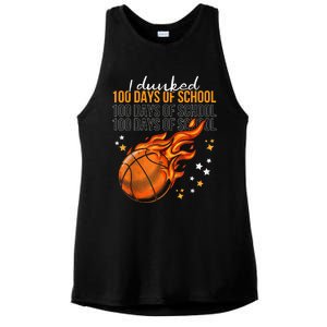 I Dunked 100 Days Of School Basketball 100th Day Of School Ladies PosiCharge Tri-Blend Wicking Tank