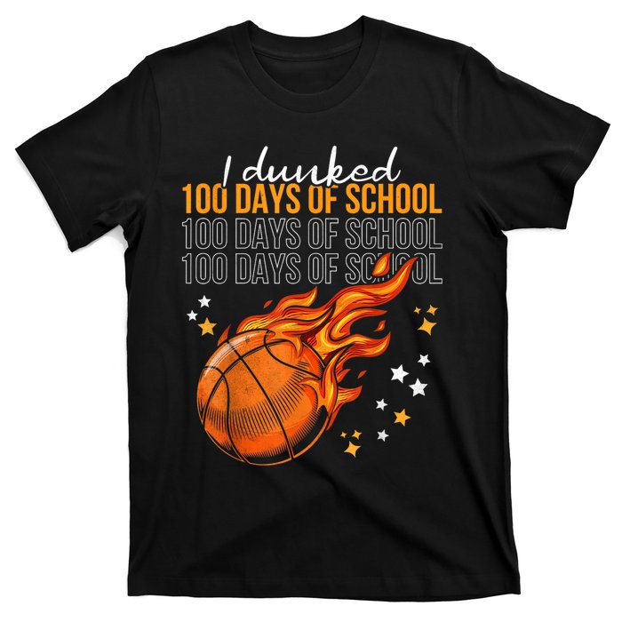 I Dunked 100 Days Of School Basketball 100th Day Of School T-Shirt