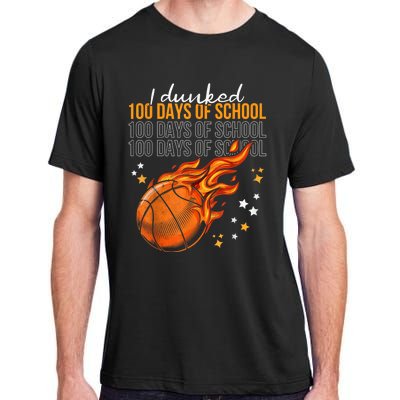 I Dunked 100 Days Of School Basketball 100th Day Of School Adult ChromaSoft Performance T-Shirt