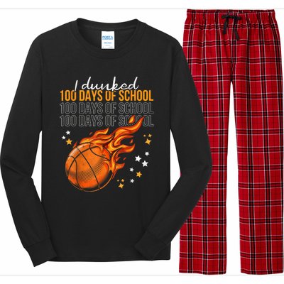 I Dunked 100 Days Of School Basketball 100th Day Of School Long Sleeve Pajama Set