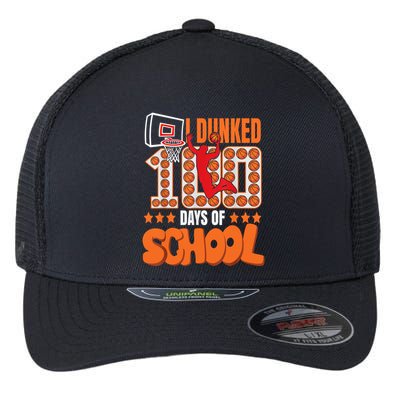 I Dunked 100 Days Of School Basketball 100th Day Flexfit Unipanel Trucker Cap