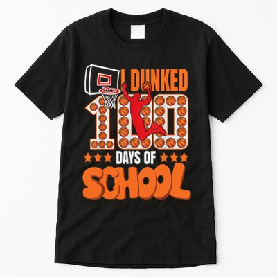 I Dunked 100 Days Of School Basketball 100th Day Tall T-Shirt