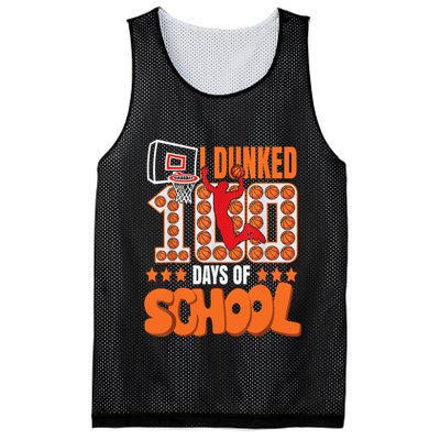 I Dunked 100 Days Of School Basketball 100th Day Mesh Reversible Basketball Jersey Tank
