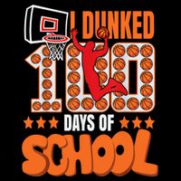 I Dunked 100 Days Of School Basketball 100th Day Mesh Reversible Basketball Jersey Tank