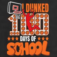 I Dunked 100 Days Of School Basketball 100th Day 25L Jumbo Tote