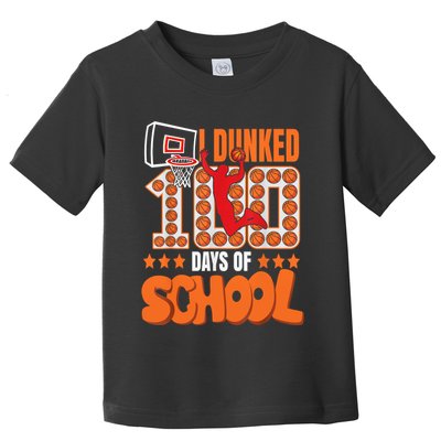 I Dunked 100 Days Of School Basketball 100th Day Toddler T-Shirt