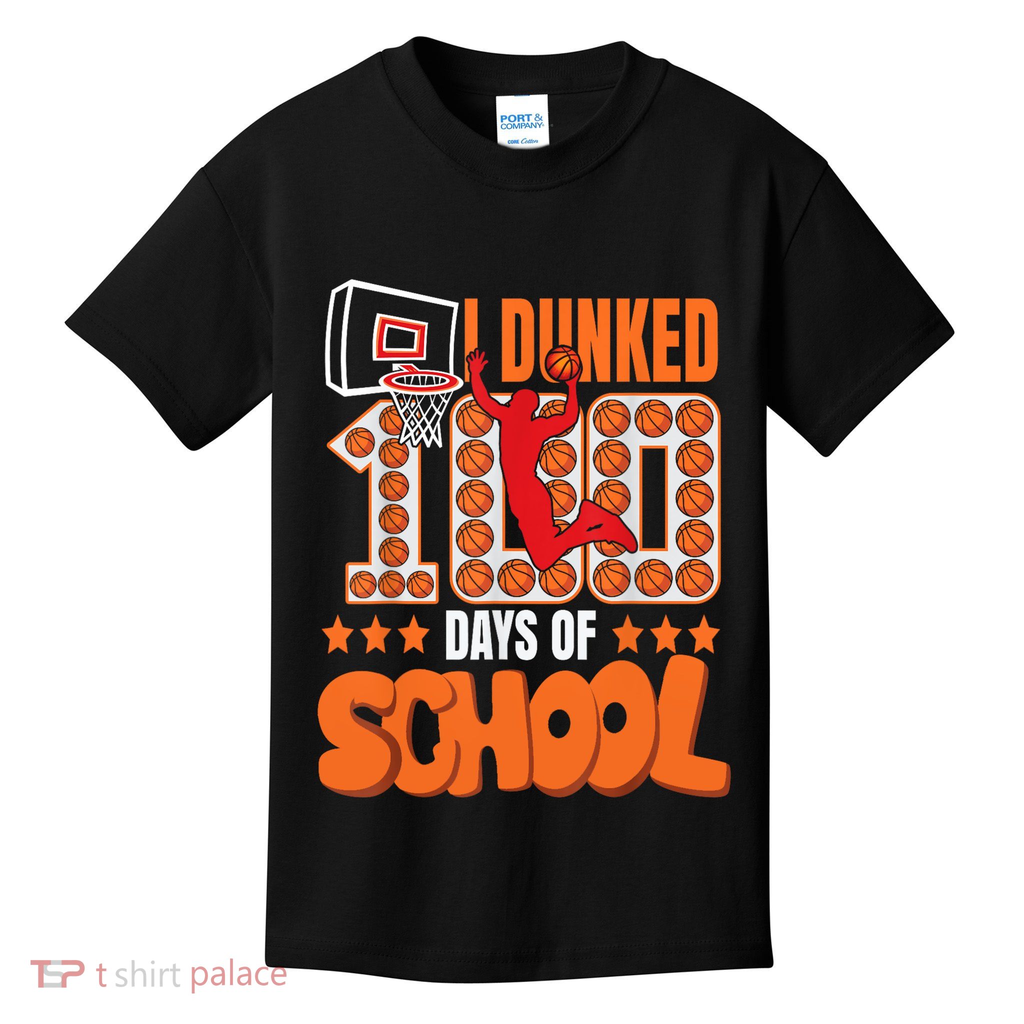 I Dunked 100 Days Of School Basketball 100th Day Kids T-Shirt
