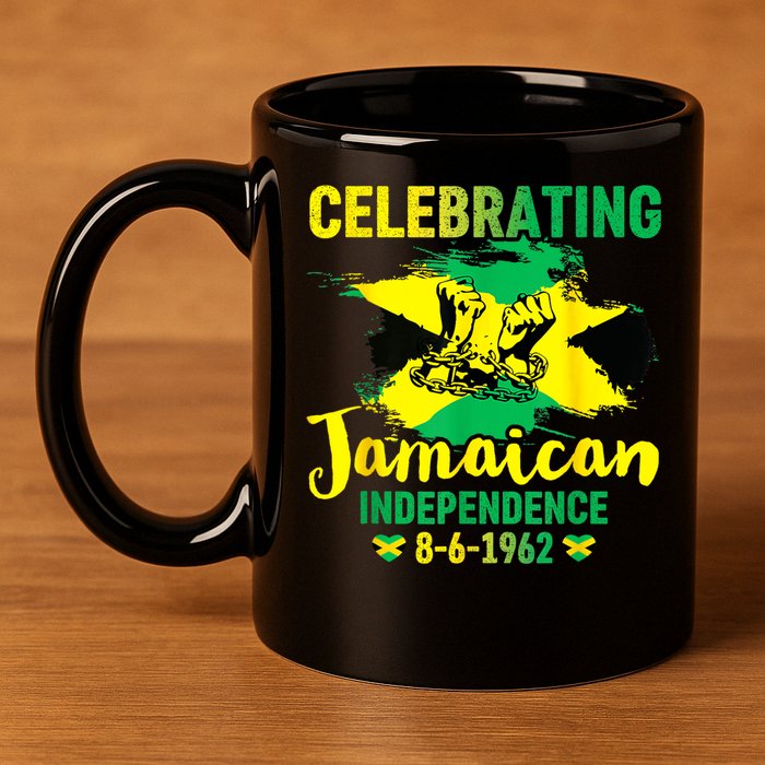 Independence Day 1962 Jamaican Flag 11oz C Handle Ceramic Mug