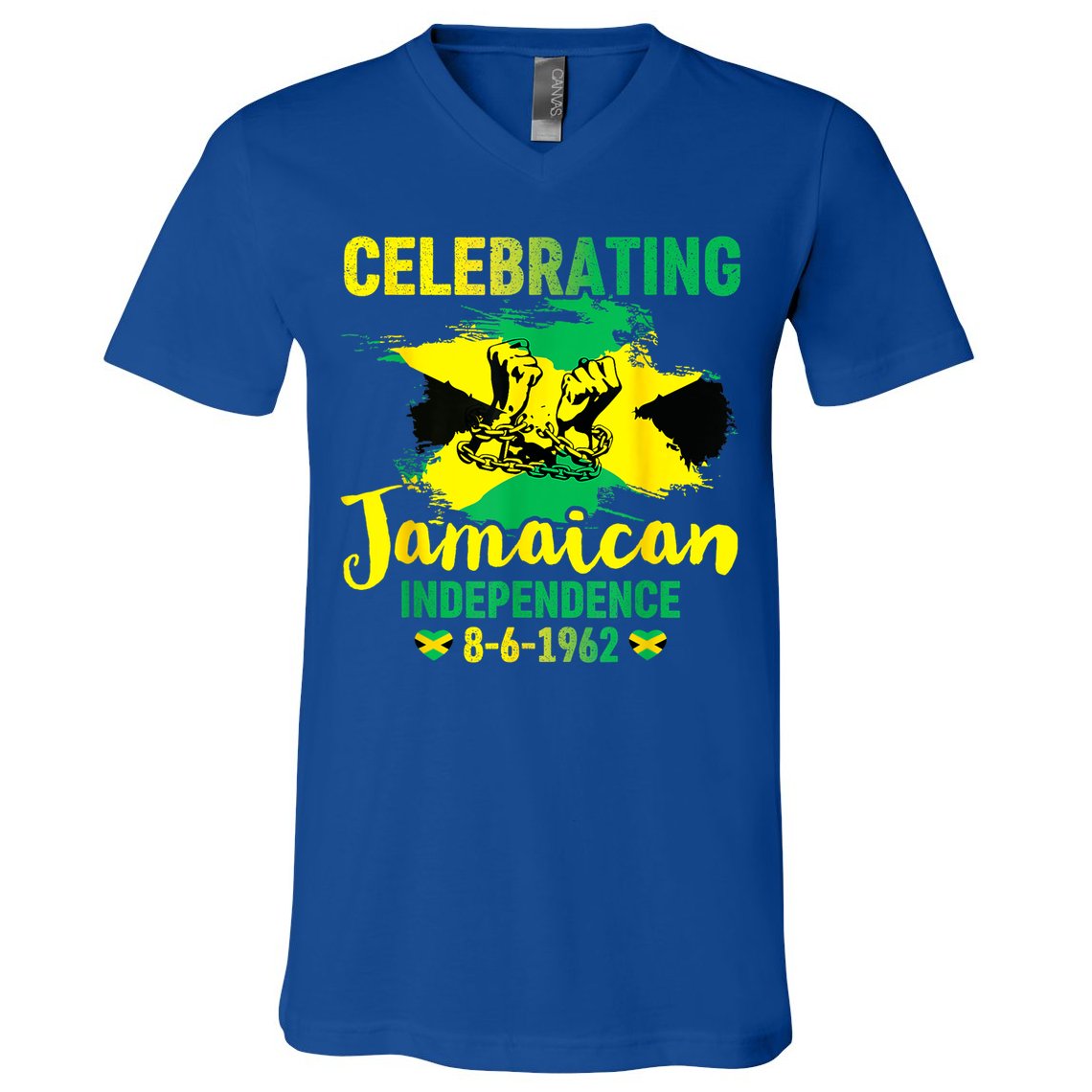 Independence Day 1962 Jamaican Flag V-Neck T-Shirt