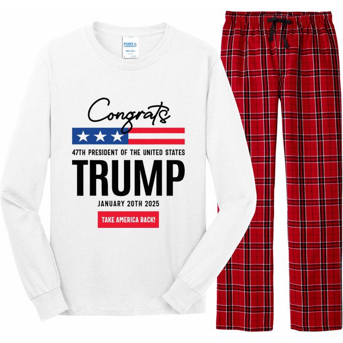 Inauguration Day 2025 Congrats Trump 2025 Long Sleeve Pajama Set