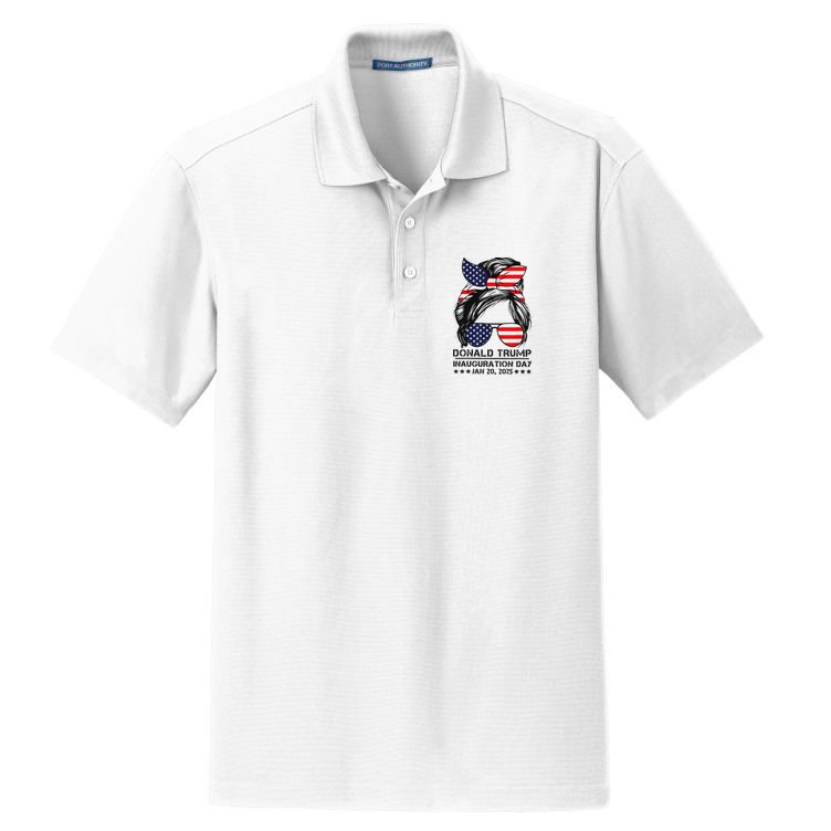 Inauguration Day 2025 Trump Girl Dry Zone Grid Polo