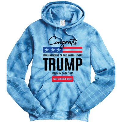 Inauguration Day 2025 Congrats Trump 2025 Tie Dye Hoodie