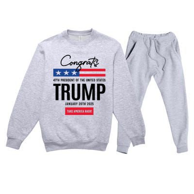 Inauguration Day 2025 Congrats Trump 2025 Premium Crewneck Sweatsuit Set