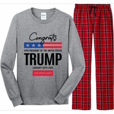 Inauguration Day 2025 Congrats Trump 2025 Long Sleeve Pajama Set