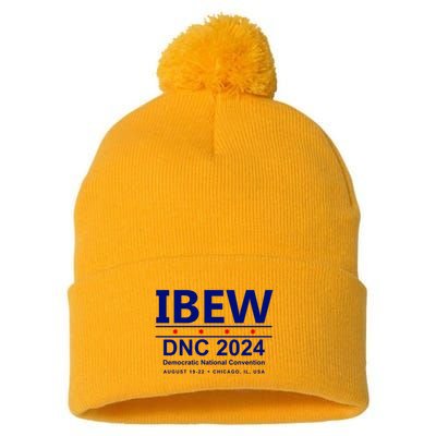 Ibew Dnc 2024 Democratic National Convention Pom Pom 12in Knit Beanie
