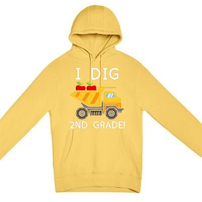 I Dig 2nd Grade Student Teacher Construction Back To School Premium Pullover Hoodie