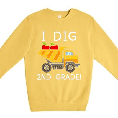 I Dig 2nd Grade Student Teacher Construction Back To School Premium Crewneck Sweatshirt