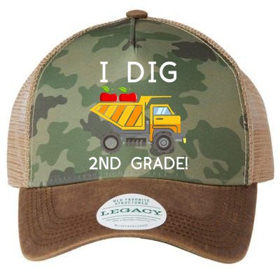 I Dig 2nd Grade Student Teacher Construction Back To School Legacy Tie Dye Trucker Hat