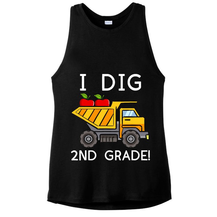 I Dig 2nd Grade Student Teacher Construction Back To School Ladies PosiCharge Tri-Blend Wicking Tank