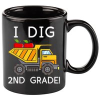 I Dig 2nd Grade Student Teacher Construction Back To School 11oz C Handle Ceramic Mug