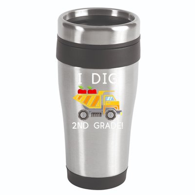 I Dig 2nd Grade Student Teacher Construction Back To School 16oz Travel Tumbler