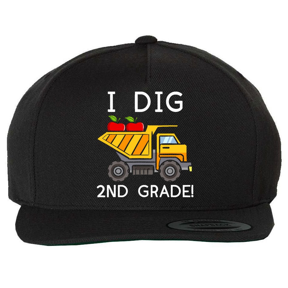 I Dig 2nd Grade Student Teacher Construction Back To School Wool Snapback Cap
