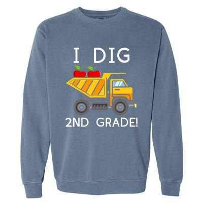 I Dig 2nd Grade Student Teacher Construction Back To School Garment-Dyed Sweatshirt