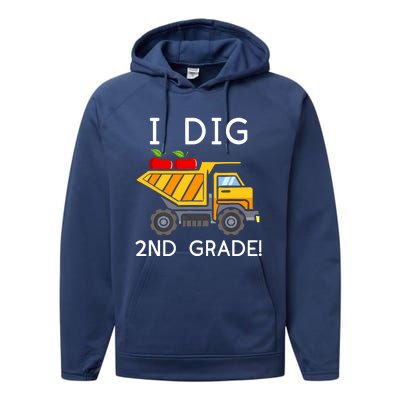 I Dig 2nd Grade Student Teacher Construction Back To School Performance Fleece Hoodie