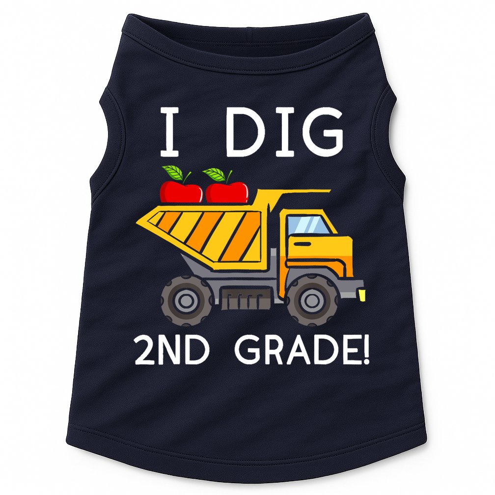 I Dig 2nd Grade Student Teacher Construction Back To School Doggie Tank