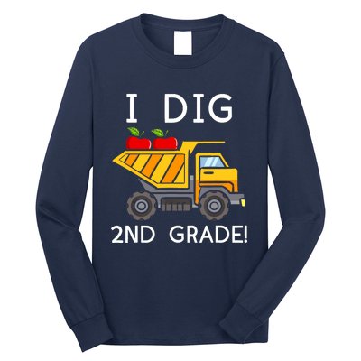 I Dig 2nd Grade Student Teacher Construction Back To School Long Sleeve Shirt