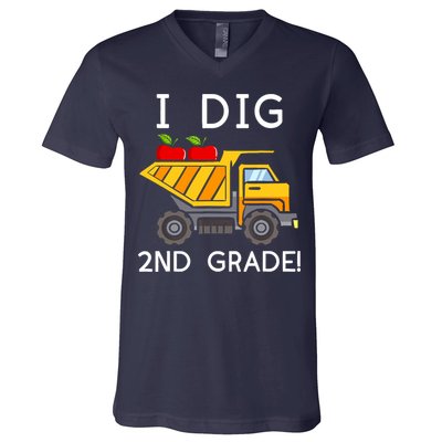 I Dig 2nd Grade Student Teacher Construction Back To School V-Neck T-Shirt
